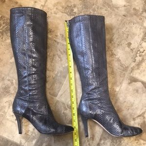 Jimmy Choo Glossy Elaphe Knee High Boots 39